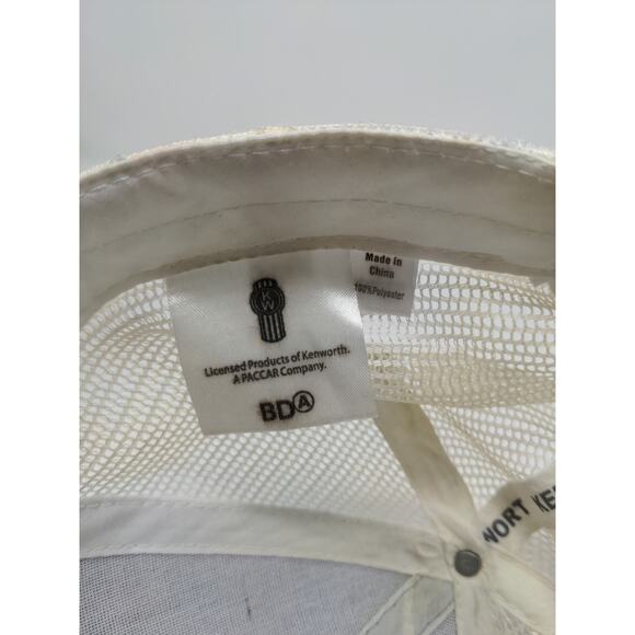 Kenworth Trucks Mesh Back Snapback Hat Embroidered Logo Gray & White - Picture 10 of 10